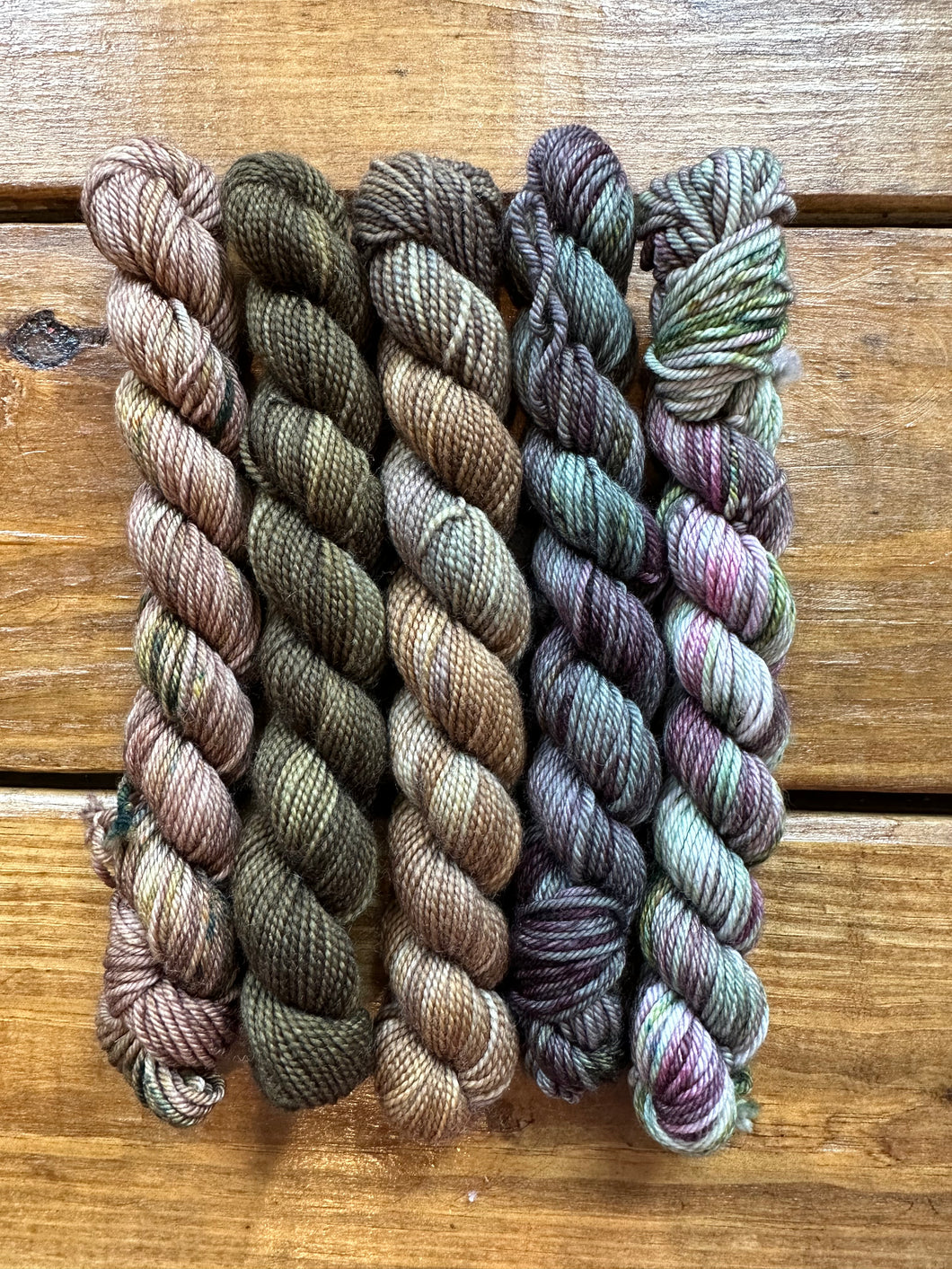 Mini hand dyed skeins (Earth tones)