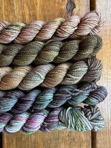 Mini hand dyed skeins (Earth tones)