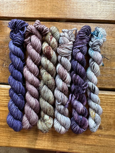 Mini hand dyed skeins (Purples)