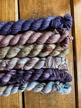 Load image into Gallery viewer, Mini hand dyed skeins (Purples)