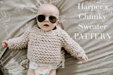Harper's Chunky Sweater Pattern // Knit Pattern - Darling Anne