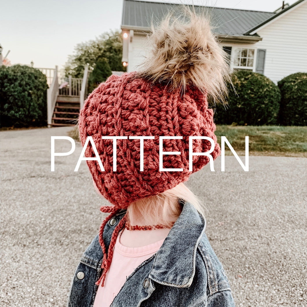 Bobble Bonnet Pattern // Crochet Pattern - Includes 3 sizes - Darling Anne