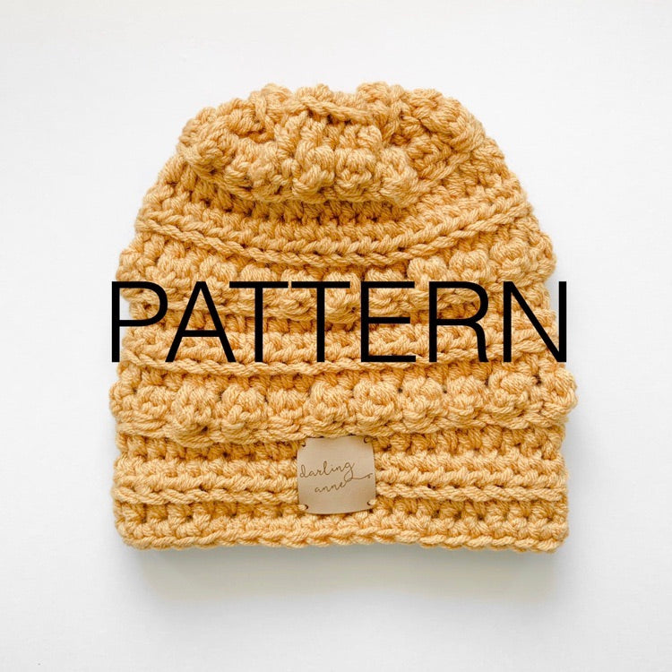KIDS size Bobble Toboggan PATTERN // Crochet Pattern - Darling Anne