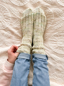 Hydrangea hand knit socks (size 8-10) - Darling Anne