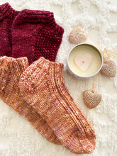 Load image into Gallery viewer, Hearts on Fire hand knit socks - Darling Anne