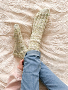 Hydrangea hand knit socks (size 8-10) - Darling Anne